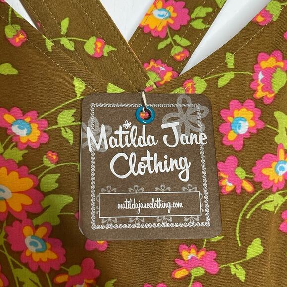 NEW Matilda Jane Tank Top Women's Size Medium Brown On A Whim Floral Ruffle Hem - Picture 9 of 10